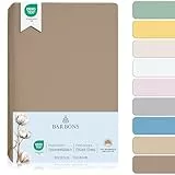 BARBONS Spannbettlaken für Baby Kinderbett 60x120 / 70x140-100% Jersey Baumwolle Spannbetttuch Oeko-TEX Standard 100 Zertifiziert Bettlaken für Babybett - Taupe 60 x 120/70 x 140 cm 2er