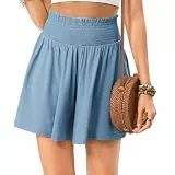 Marvmys Damen Shorts Sommer mit Elastischem Bund High Waist Bequeme Kurze Hose Damen Freizeithose für Zuhause Sport und Reisen