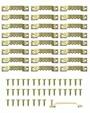 Acual Bilderhaken 40 Stück,Bildaufhänger zum Schrauben, Aufhänger für Bilder, Bilderhaken zum Nageln, Bilderrahmen Aufhänger für Leinwand,Schwere Bilder,Spiegel,Uhren und Handwerksartikel(Gold)