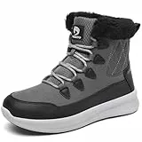 DANNTO Damen Winterstiefel Warme Gefütterte Schneeschuhe Winterschuhe Rutschfeste Schneestiefel Winterboots Dunkelgrau，40
