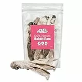 Pets Purest Hasenohren mit Fell für Hunde, Welpen und Seniorhunde - 100% natürliche, luftgetrocknete Hundeleckerlis als rohes Hundefutter und fettarme, gesunde, hypoallergene, getreidefreie Ernährung