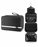 Carttiya Kulturbeutel zum Aufhängen, Kulturbeutel Herren Damen, Kosmetiktasche Groß Waschtasche Reise Waschbeutel Cosmetic Bag Makeup Tasche Kulturtaschen Toilettentasche mit Haken (Schwarz)
