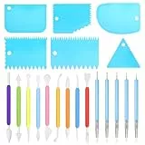 HAOCHEN 20 Stück Modellierwerkzeug Ton Werkzeug, Modelierwerkzeugset, Töpferwerkzeug Set, Fondant Modellierwerkzeuge, Polymer Clay Sculpting Tools für Modellbau Kuchendekoration Fondant Werkzeug Set