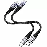 Ocetea 240W USB C auf USB C Kabel Kurz, [2Stück 0.3M] PD Schnellladekabel, Nylon Geflochten USB C Ladekabel für iPhone 16 15 Pro Max, Samsung Galaxy S25 S24, Pixel 7, iPad Pro, MacBook Air