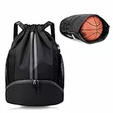 DYHNQE Turnbeutel schwarz, Sportbeutel mit Kordelzug 47x32x16cm Große Kapazität Turnbeutel Wasserdicht mit Schuhfach für Jungen Damen Herren Kinder