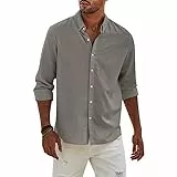 Shirt Herren，Revers Hemd Solide Freizeithemd Button-Down Shirt Basic Regular Fit Hemden Lose Langarmshirt,t Shirt BH Damen ohnejeanshemd herrentshirt herrendamen t-Shirt（Gray,Groß