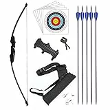 Dostyle Recurve Bogen und Pfeil Set Outdoor Bogenschießen Recurvebogen Jagd 40lbs Erwachsene Anfänger Schießen Langbogen mit Bogenschießen Zubehör