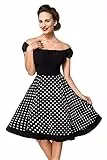 Belsira Schulterfreies Swing-Kleid Frauen Mittellanges Kleid schwarz/wei? M