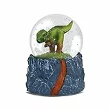 Water Globe - T-Rex von Deluxebase Schneekugel Tierdekor mit Dinosaurier-Figuren Glitterkugel aus Glas mit Harzfiguren und geformtem Sockel. Heimdekoration, Neuheit Dekor und T-Rex-Geschenke