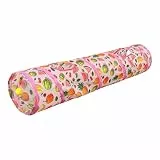 Andiker Katzentunnel für Indoor-Katzen, 114,3 cm lang, Regenbogen, zusammenklappbar, Kätzchen-Rohr mit einem lustigen Ball und 2 Löchern, Katzenspiel-Tunnel, Kaninchentunnel für Kätzchen, Training