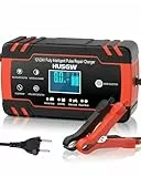 8A 12V/24V Autobatterie Ladegerät, intelligentes Erhaltungsladegerät mit automatischer Abschaltung & Temperaturkompensation, für Auto/Motorrad/LKW/Boot (AGM/EFB/Gel/Säure)