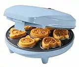 Bestron Waffeleisen für Mini-Cookies, Mini-Cookie-Maker in Tiermotiven, Waffeleisen für Mini-Waffel-Kekse, mit Backampel & Antihaftbeschichtung, 700 Watt, Farbe: Blau