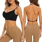 Hanaoops BHS für Frauen Rückenfreier BH Ohne Bügel Push Up Unsichtbar Nahtlos Unterwäsche Abnehmbar Wandelbarer Träger Hebe-BH