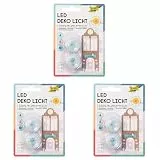 folia 982 - Deko LED Licht, 2 Stück, warmweißes Licht, ideal als Teelichtersatz, für Laternen, Windlichter (Packung mit 3)