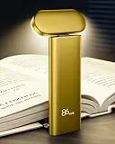 86lux Leselampe Buch Klemme,USB Wiederaufladbare Klemmleuchte für Lesen ins Bett mit 7 LED,Lesezeichenlicht mit gebogenem Rand,3 Farbtemperatur Modi & 3 Helligkeit Dimmbar Yellow