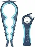 Otstar Neueste Glasöffner, 5 in 1 Multifunktions-Flaschenöffner Ringzug-Dosenöffner-Set für schwache Hände, Senioren, Arthritis-Betroffene (Blau)