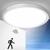 OPPEARL LED Deckenleuchte Mit Radar Bewegungsmelder, 24W 2400LM Innen Rund, 4000K Deckenlampe als Flurlampe, Balkon/Garage/Abstellraum Lampe, Ø30CM