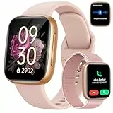 Smartwatch Damen Herren, 1,85″ AMOLED Touchscreen, Fitness Tracker mit Bluetooth Anrufen & KI, Herzfrequenz, SpO2, Schlaf- & Frauenzyklus-Tracking, 100+ Sportmodi, 3ATM Wasserdicht für iOS & Android