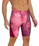 SURFEASY Herren Splice Schwimmhose Chlorbeständig Schwimmhose Schnelltrocknend Training (Dunkelrot/Textur, L)