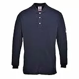Portwest Flammhemmendes, antistatisches Langarm Poloshirt, Größe: 4XL, Farbe: Marine, FR10NAR4XL