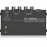 Behringer MICROPHONO PP400 Ultra-Compact Phono Preamplifier for Turntables with Magnetic Cartridges (MM), RCA & 1/4' TRS Outputs