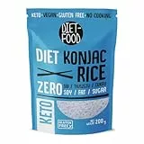 DIET-FOOD Shirataki Konjak Sofort Reis Wenig Kohlenhydrate Wenig Kalorien Vegane Lebensmittel Fettfrei Sojafrei Glutenfrei Keto Freundlich Abnehmen Nudeln Reis 200 Gramm