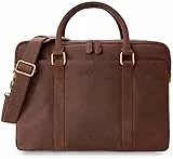 LEABAGS Messenger Bag, Istanbul Vintage Echtleder Umhängetasche Herren & Damen,16 Zoll Leder Laptoptasche DIN A4 für Studium Uni Büro Arbeit Schultertasche Messenger Bag Umhängetasche mit Schultergurt
