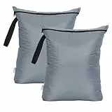 OTraki 2 Stück Nasstasche Schwimmsachen, 40x50CM Groß Wetbag Schwimmsachen mit Reißverschluss, Oxford Aufbewahrungstasche Wiederverwendbar Reise Nassbeutel Schwimmen für Badeanzüge, Strandtücher Grau