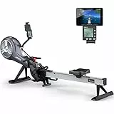 JOROTO Rudergerät für Zuhause - Doppelte Widerstandskraft [Luft + Magnetisch] Rudergerät, Ultra-Leise, Klappbares Design, Bluetooth-App-Unterstützung, Maximalgewicht 150 kg (Grau)