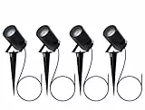 EBION Gartenbeleuchtung,Aluminium Gartenstrahler,IP54 außen Wasserdichte Gartenleuchte GU10 Wegeleuchte Außen,Gartenlampen für Draußen Terrasse Baum,35W 240V, 4 Stück (Glühbirne nicht enthalten)