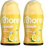 MORE Zerup, Lemon Iced Tea, 65 ml, für bis zu 8 l Fertiggetränk, zuckerfreier Sirup mit echten Fruchtextrakten, vegan, zero Kalorien - made in Germany (Packung mit 2)
