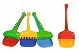 Simba 107101141 - Schaufel und Rechen-Set, 4-Fach Sortiert - es Wird nur EIN Set geliefert, Schaufel 31cm, Rechen 25cm, Sandkasten, Sandspielzeug