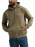 Wrangler Herren-Kapuzenpullover mit blauen Ärmeln und Logo, Burnt Olive, Medium