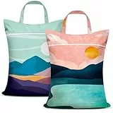 2 Stück Großer Wäschesack Reise,Wetbag Nasstasche, Wäschebeutel mit Griff & Reißverschluss, Waschbar,Schmutzige Kleidertasche für Reisen, Badeanzug, Workout-Tasche für Fitnessstudio, Nasse Kleidung