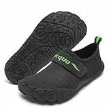 Racqua barfussschuhe Kinder Jungen Wasserschuhe Kinder barfußschuhe Kinder Badeschuhe Kinder Schwimmschuhe mädchen Schwarz/Grün34