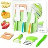 Kindermesser,8-teiliges montessori Spielzeug Sets,Montessori Messer für spielzeug ab 2 jahre, Kindersicheres Lernmesser,kinder schneideset,spielküche zubehör,Geschenk für kleine Köche(Fisch)