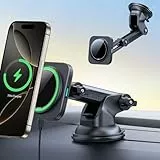 ESR für 15W Magsafe Autohalterung mit Ladefunktion, Armaturenbrett Magnet Kabelloses Ladegerät, Handyhalterung Auto für iPhone Air/17/17e/16/15/14/13/12, Google Pixel 10, Galaxy S25/S26, Schnellladen