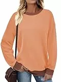 Cuptacc Sweatshirt Damen Herbst Winter Thermo Sassy Große Größen Tunika Damen Lässigen Street Dicker Schickes Retro Festliche Pullover Koralle M Mittel