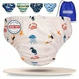 KIDVERSE Schwimmwindel Baby Badehose ab 6 bis 12 Monate - Hautfreundliche Schwimmwindeln wiederverwendbar & saugstark - Badewindel Baby Schwimmhose inklusive Tragetasche