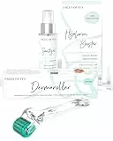 FACES OF FEY Microneedling Starter Set – Dermaroller 0,25 mm mit ECHTEN 192 Nadeln + 7er Hyaluron Ampullen mit Hochkonzentriertem Serum + Sanitizer