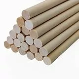 25 Stück Holzstäbe rund natur Holzstäbe, Holzstäbchen,Holzstange,Rundhölzer Glatt, Rundstab Glatt, Holzstock aus Massiv-Holz, Bastelstäbe, Holz Stäbe für DIY Handwerkm, Zuckerwatte Stäbe (30cmX10mm)