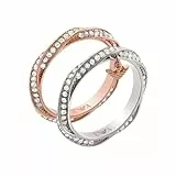 EMPORIO ARMANI Damen Ring set, Rose Gold-Tone und zwei-Tone Edelstahl Band, EGS3024SET8