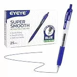 EYEYE Gelschreiber 0,7 mm blaue Gelstifte, 25 Stück, feine Piont einziehbare Gelstifte, glattes Schreiben für Büro, Schulbedarf, Geeignet für Rechts- und Linkshänder, liegt leicht in der Hand