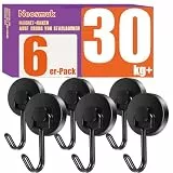 Neosmuk Swing Magnethaken Schwarz,30kg Magnet Haken Extra Stark für Spind Organizer,Neodym Magnete,Haken Magnetisch Sehr Stark für Werkstatteinrichtung,Heckzelt,Grill