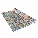Vénilia Klebefolie Deco Standard, Fliesenoptik Liana, 45 cm x 2 m, selbstklebende Möbelfolie, Dekofolie, Küchenfolie, Tapete, PVC ohne Phthalate, Made in EU