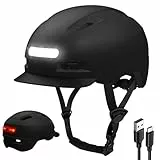 KINGLEAD Fahrradhelm, 5 Lichtmodi USB-aufladbar fahrradhelm mit licht vorne und hinten für Damen und Herren ，Leichter Fahrradhelm Erwachsene für Scooter ，e-Bike &rennrad