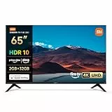 Xiaomi TV F 65, 65 Zoll (165 cm), 4K UHD, Smart TV, Fire OS8, Triple Tuner DVB-C/S/S2/T/T2,HDR10, MEMC, 60Hz mit 120Hz Game Boost Mode,Sprachsteuerung mit Alexa,2GB+32GB, Kompatibel mit Apple AirPlay