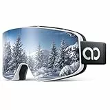 Lamicall Skibrille Damen, OTG Snowboardbrille Herren - [TOP Patentierte Anti-Fog] Verspiegelt Ski Brille für Brillenträger, Ultra HD Snowboard Brille Schutzbrille, UV400 Schneebrille mit Blendenschutz