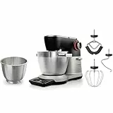 Bosch Küchenmaschine Serie 8, Automatikprogramm, Waage, Timer, 7 Stufen, 6l Edelstahl-Schüssel, Silikonbesen, spülmaschinenfest, 1.800 W, MUMS8ZS18