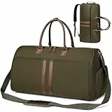 Suweir Kleidersack Reisetasche Anzugtasche Garment Duffle Bag mit Schuhfach Nassfach 3 in 1 Hängenden Faltbaren Koffer Anzug Reisetaschen Travel Bag für Männer, Frauen, Reisen, Business (Grün)